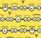 Licensed Universal Pictures Minion Faces Packed Yellow Cotton Fabric by the Yard